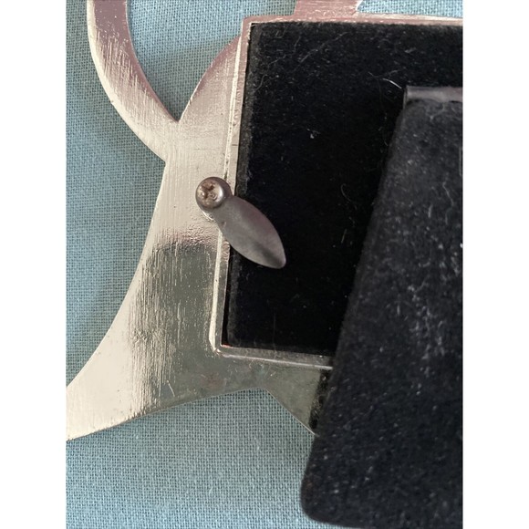 Small  Metal  Cat Picture Frame  . Glass Front. Fits Small Picture 3x2 Inches. - Picture 6 of 9